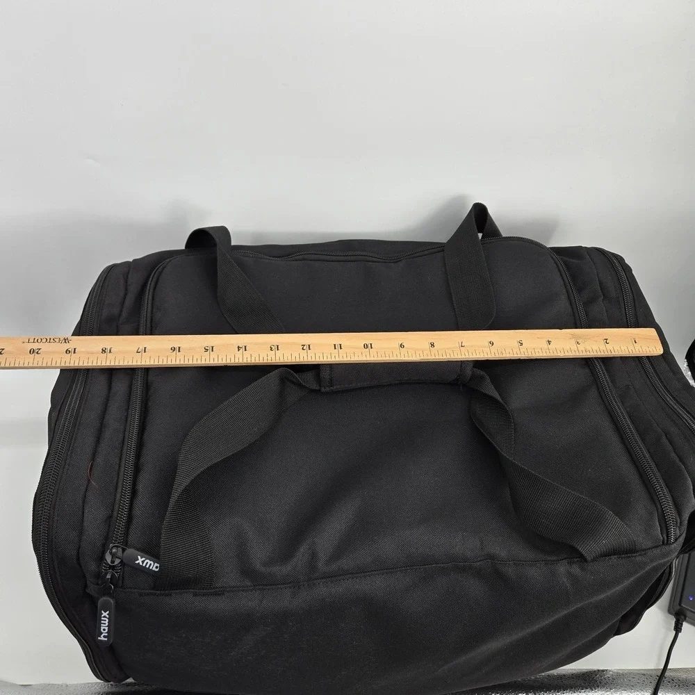 Hawx Black 20in Duffle Bag Adjustable Straps Polyester‎ Travel Gym Weekender